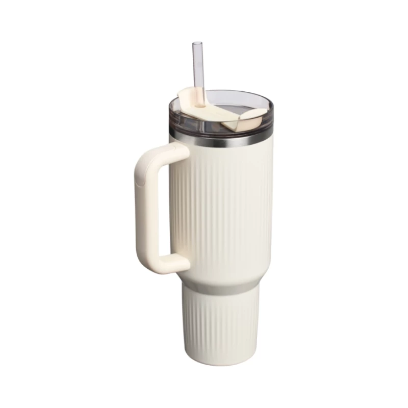 STANLEY The Quencher H2.0 Fluted Tumbler 1,18L Glossy Cream mit Strohhalm