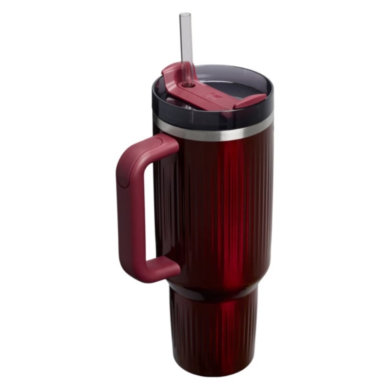STANLEY The Quencher H2.0 Fluted Tumbler 1,18L Glossy Maroon Thermosbecher mit Strohhalm