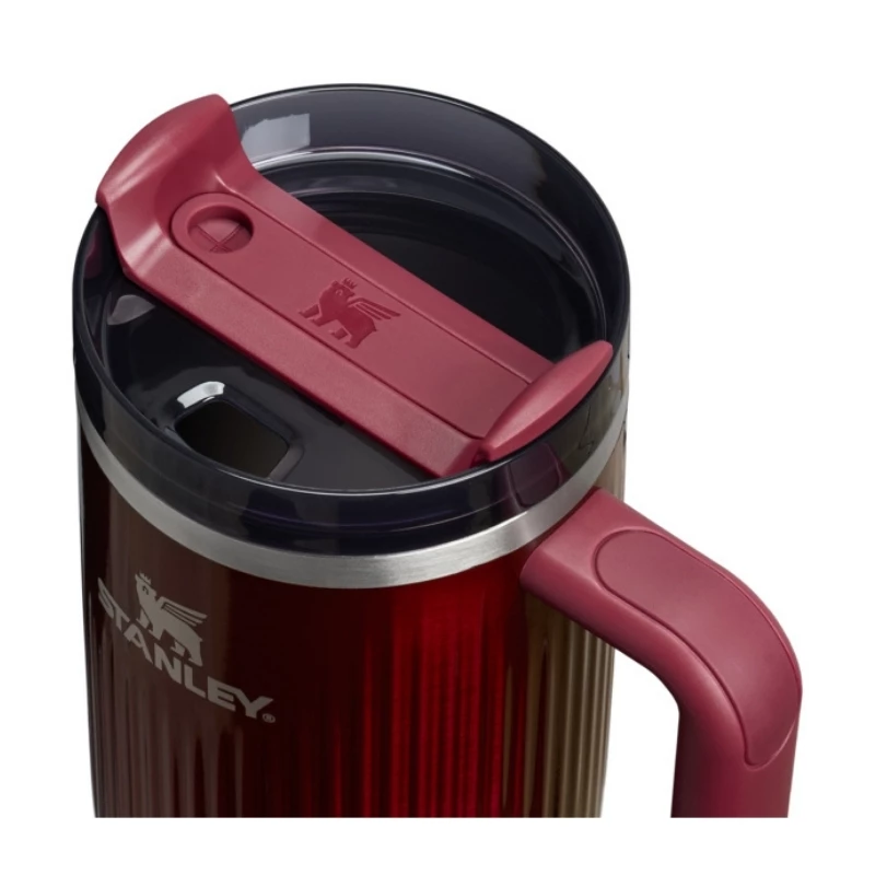 STANLEY The Quencher H2.0 Fluted Tumbler 1,18L Glossy Maroon Thermosbecher mit Strohhalm