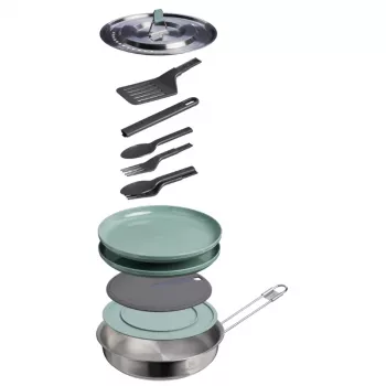 STANLEY Wildfare Core Bratpfannen-Kochset 0,94L 4-teiliges Camping-Kochgeschirr-Set Blaugrau/Dunkelgrau
