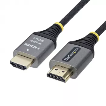 StarTech.com 0,5 m Premium High Speed HDMI-Kabel mit Ethernet - 4K 30 Hz, HDMI-Stecker auf HDMI-Stecker, Schwarz & Silber