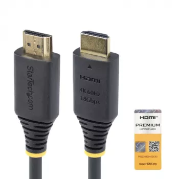 StarTech.com 1,5 m (4,9 ft) Premium Certified High Speed HDMI-Kabel, 4K60Hz, Schwarz