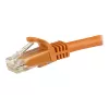 StarTech.com 7,5m CAT6 Ethernet-Kabel, 10 Gigabit Snagless RJ45 650MHz 100W PoE Patchkabel, CAT 6 10GbE UTP Netzwerkkabel mit Zugentlastung, Orange, Verkabelung UL-zertifiziert/TIA - Kategorie 6 - 24AWG (N6PATC750CMOR)