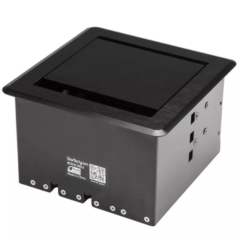 StarTech.com Kabelmanagement-Box für Konferenztische - Schwarz - Einbau-Pop-up