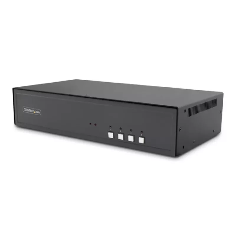 StarTech.com Secure 4-Port Dual Monitor 4K DisplayPort KVM Switch mit USB 3.0 Hub und Audio