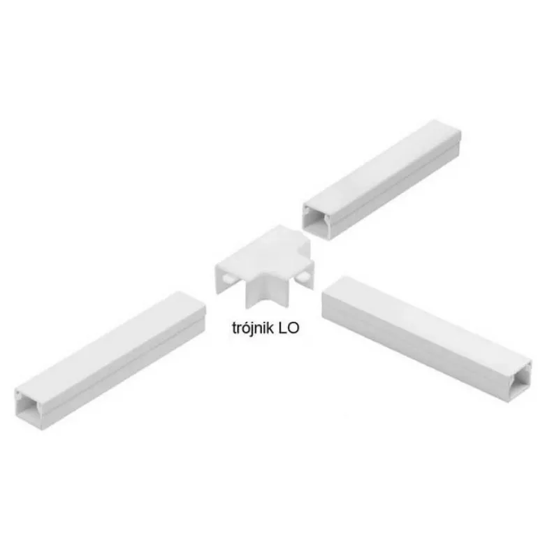 STASIŃSKI SP. Z O.O. LO 14x14 Weißer PVC-Abzweig für 14x14 mm Elektroinstallationskanal, 1 Stück