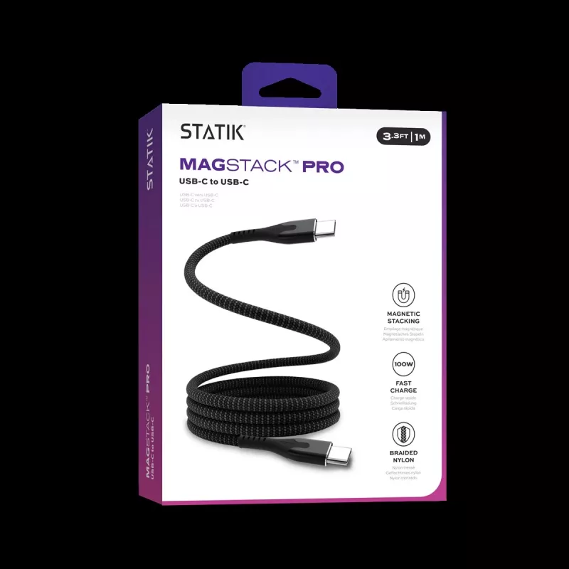 STATIK MagStack Pro Magnetic Cable USB-C auf USB-C 1m Schwarz