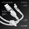 STATIK PowerPivot Pro Nylon Braided Cable, USB-C auf USB-C, 1m, Weiß