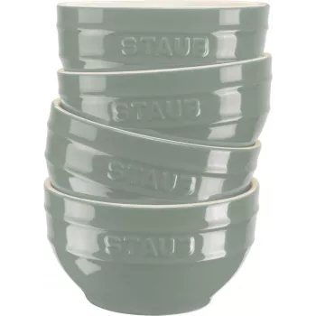 STAUB Servierschalen-Set, 4 Schalen 12 cm, Eukalyptus