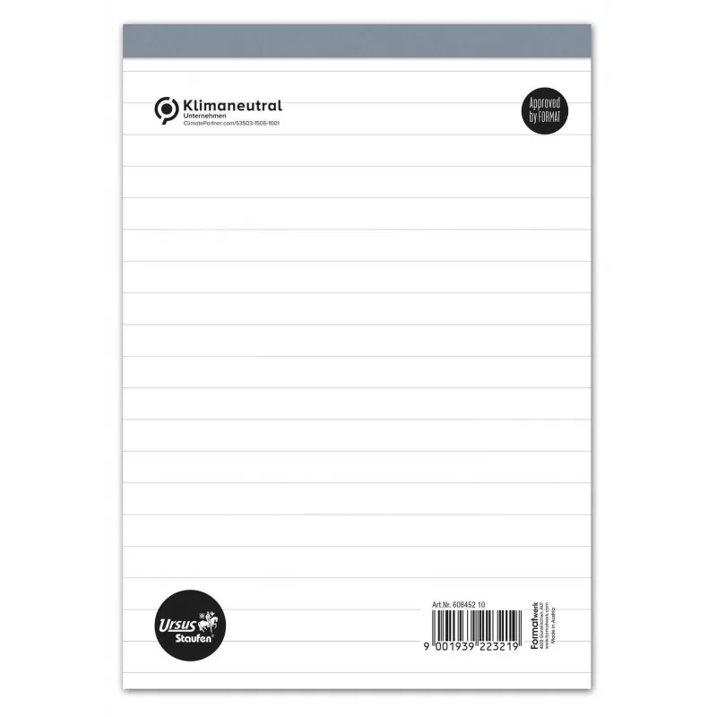Staufen Notizblock ohne Umschlag A5 liniert 50 Blatt 60 g/m²