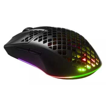 SteelSeries Aerox 3 Wireless Optische Gaming-Maus - 18000 CPI, 80 Mio. Klicks, RGB, Onyx - Refurbished