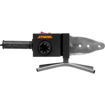 STHOR T78912 Thermoplast-Schweißgerät für Rohre 850W mit 6 Matrizengrößen 20-63mm, PTFE-beschichtete Platte, IPX4, Tragekoffer