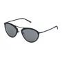 STING Unisex Sonnenbrille SST07552531X - Rechteckiger schwarzer Rahmen, graue Polycarbonat-Gläser, UV400-Schutz, 52 mm Glasbreite