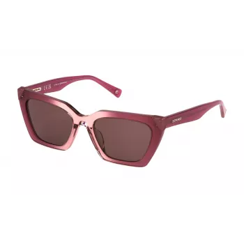 STING Damen SST495-550D78 Rechteck-Sonnenbrille Schwarz Grau Verlauf 55/19/140 mm UV400