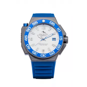STRUMENTO MARINO SM129S-TTBNBL Herren Automatische Taucheruhr 46mm Blaues Zifferblatt Silikonarmband