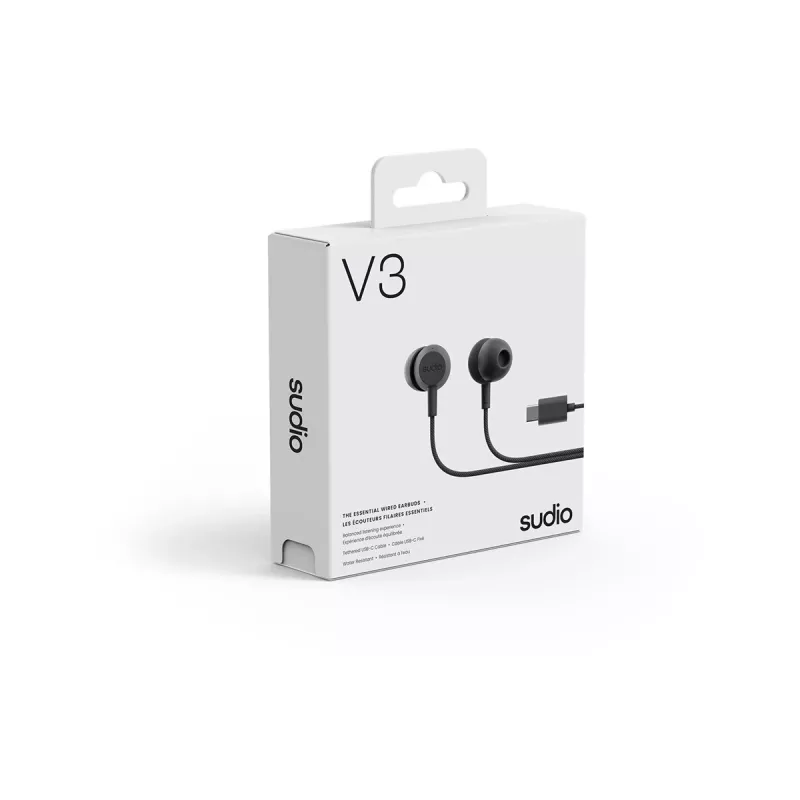 Sudio V3 Kabellose In-Ear-Ohrhörer mit Mikrofon, USB-C-Aufladung, Dusty Black