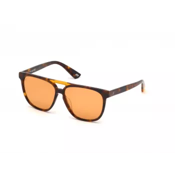 Sonnenbrille WEB EYEWEAR Unisex WE0263-5956J Square Havana Acetat-Fassung Grüne Polycarbonat-Gläser 59/13/145 mm UV400