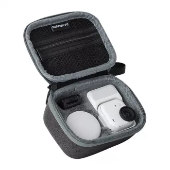 Sunnylife Mini-Tasche für Insta360 GO 2 - EVA-Hartschalen-Schutzhülle mit Karabiner, Schwarz