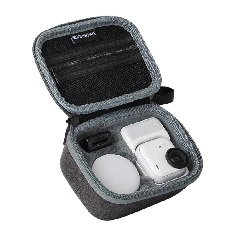 Sunnylife Mini-Tasche für Insta360 GO 2 - EVA-Hartschalen-Schutzhülle mit Karabiner, Schwarz