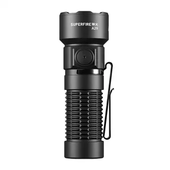 Superfire A29 USB-C wiederaufladbare Handtaschenlampe, 1200 Lumen, 280 m Leuchtweite, 5 Modi