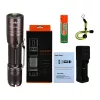 SUPERFIRE A6 Taschenlampe - 1200 Lumen P50 LED, 280m Reichweite, USB wiederaufladbar, zoombar, IP44
