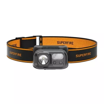 Superfire HL23-A Stirnlampe – 1200 Lumen, P50 LED, USB-C aufladbar, IPX4, Bewegungssensor