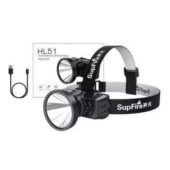 Superfire HL51 Stirnlampe, 160 lm, Micro-USB, 4 Modi, 300 m