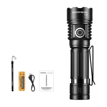 Superfire L21 Taschenlampe 2300 Lumen P70 LED USB-C wiederaufladbar IP44
