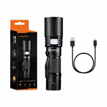 Superfire X60-T Taschenlampe 1500 Lumen USB Type-C wiederaufladbar