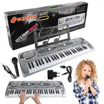 SUPRIMO 824 USB - 49-Tasten elektronische Lernkeyboard mit Mikrofon für Kinder