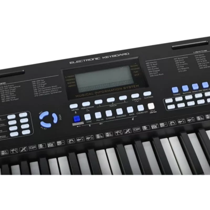 SUPRIMO EK611 61-Tasten Kinder-Keyboard mit LCD-Display, 200 Klangfarben, 128 Rhythmen, Mikrofon und Notenständer