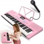 SUPRIMO EK611 PK 61-Tasten Lern-Keyboard mit Mikrofon, Pink