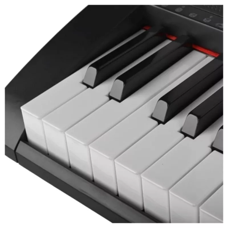 SUPRIMO MQ 6116 61-Tasten Kinder-Keyboard mit LCD, 128 Klängen, 128 Rhythmen, Aufnahme, Mikrofonanschluss, Schwarz