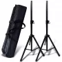 SUPRIMO SOLID 1 SET Lautsprecherstativ-Set - 2 Stative, Schwarz, 100-180 cm, 30 kg Belastbarkeit