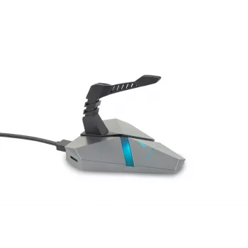 SureFire Axis Bungee HUB USB-Mauskabelhalter - RGB-USB-2.0-Hub mit flexiblem Silikonarm, beschwerter Anti-Rutsch-Basis, Schwarz