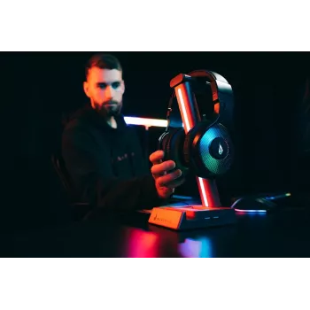 SureFire VINSON N2 RGB Gaming-Headset-Ständer mit 2-Port-USB-Hub und 3,5-mm-Audio-Durchschleifung