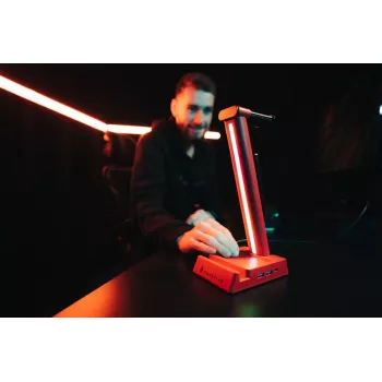 SureFire VINSON N2 RGB Gaming-Headset-Ständer mit 2-Port-USB-Hub und 3,5-mm-Audio-Durchschleifung