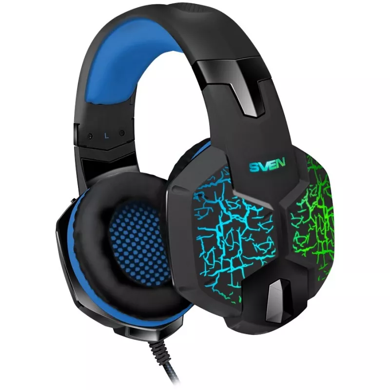 SVEN AP-U980MV Gaming-Headset mit RGB-Beleuchtung, kabelgebunden USB, 50-mm-Treiber, Schwarz