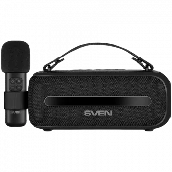 SVEN PS-255 Lautsprecher, Schwarz (12W, Bluetooth, FM, USB, Karaoke-Mikrofon, 3600mAh)