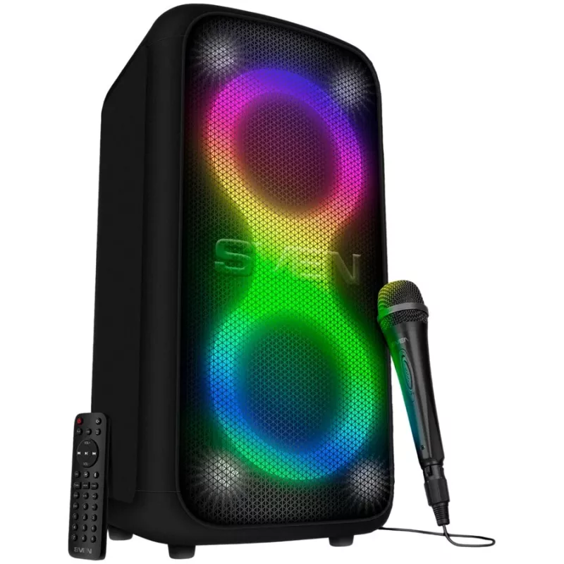 SVEN PS-960 2.0 Tragbarer Bluetooth-Lautsprecher 160W TWS FM USB LED Schwarz