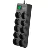 SVEN SF-10E-16 Überspannungsschutz Steckdosenleiste, 10 Steckdosen, 16A, 3,6kW, 1,8m, Schwarz
