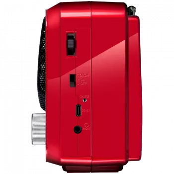 SVEN SRP-150 Tragbarer Lautsprecher, Rot (3W, Bluetooth, FM/AM/SW, USB, microSD, Taschenlampe, Akku)