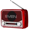 SVEN SRP-150 Tragbarer Lautsprecher, Rot (3W, Bluetooth, FM/AM/SW, USB, microSD, Taschenlampe, Akku)