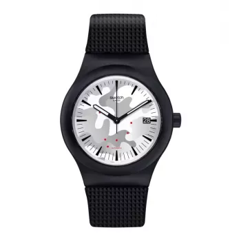 SWATCH New Gent SUTB407 Automatikuhr 42mm Schwarz Biokunststoff Silikon