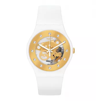 Swatch SUOZ148 Damenuhr 41mm Blau Silikon