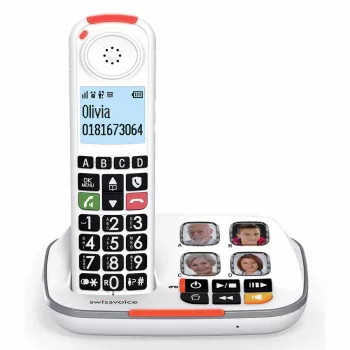 Swissvoice Xtra 2355 DECT Schnurlostelefon mit Anrufbeantworter und Rufnummernanzeige, Weiß