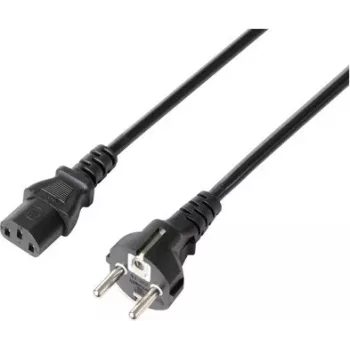 Sygonix SY-5243888 3m Schuko auf IEC C13 Netzkabel, H05VV-F 3G0.75, 10A/250V, Schwarz