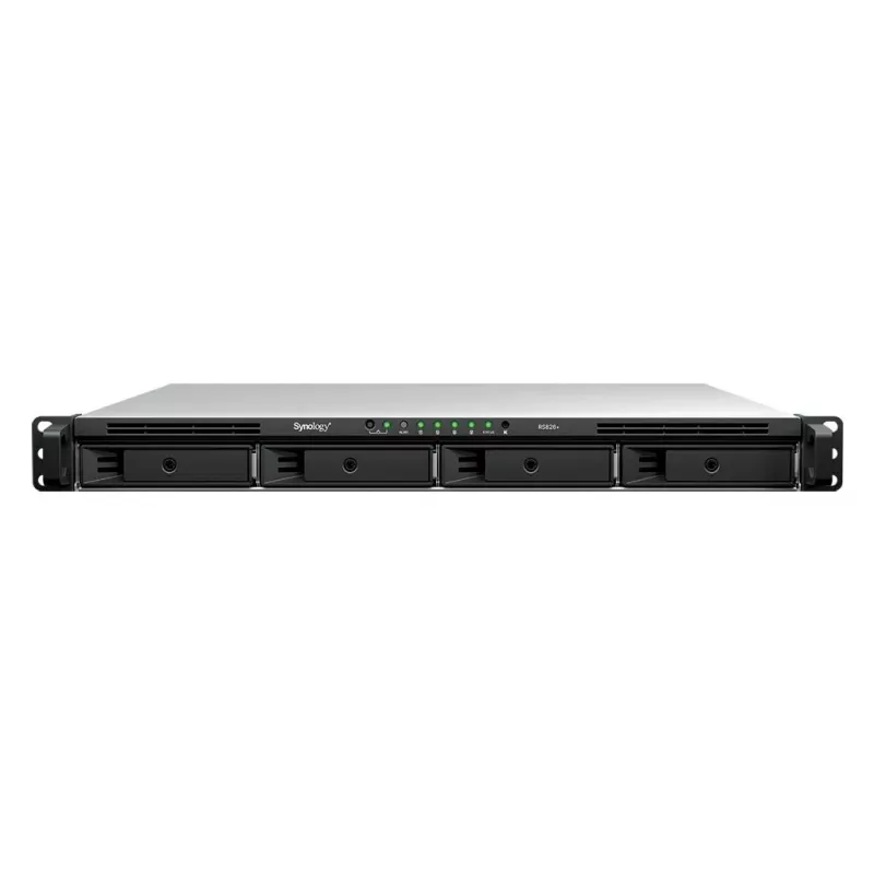 Synology RS826+ 1U Rackmount 4-Bay NAS, AMD Ryzen V1500B, 4GB DDR4 ECC, 4x 1GbE, ohne Festplatten