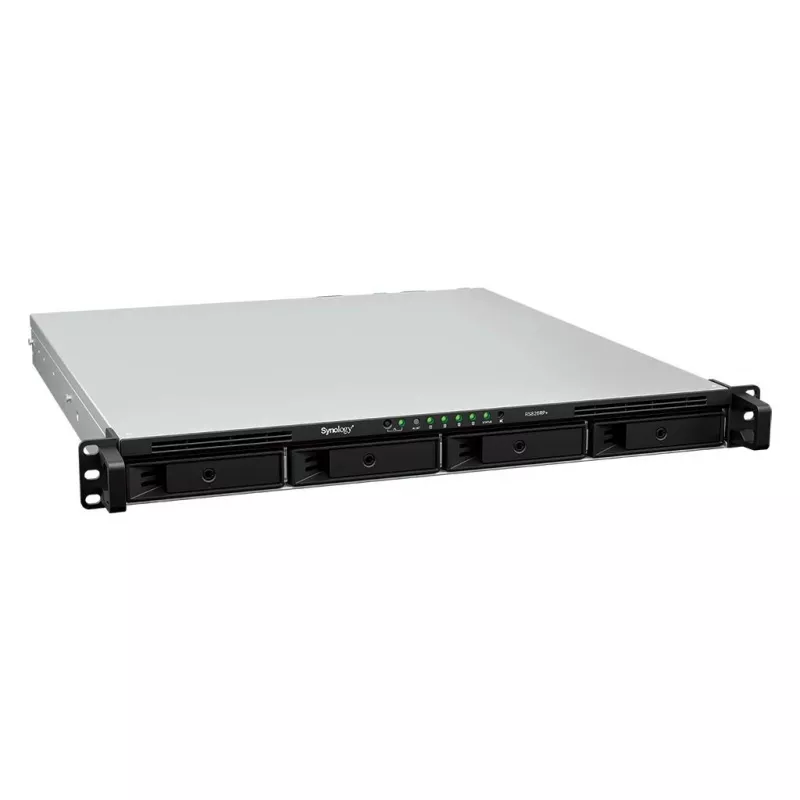 Synology RackStation RS826RP+ 4-Bay 1U Rackmount-NAS, AMD Ryzen V1500B, 4GB DDR4 ECC, 4x 1GbE, redundantes Netzteil