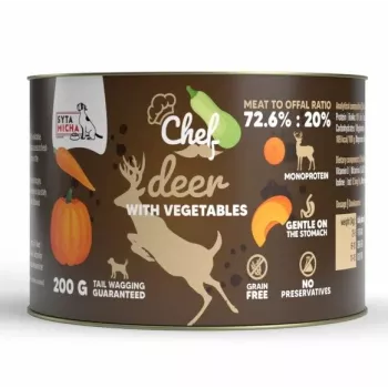SYTA MICHA Chef Deer with Vegetables Mono Nassfutter für Hunde 200g